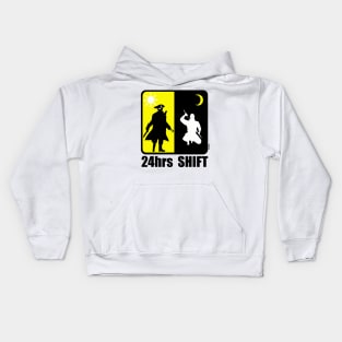 Pirate at Day, Ninja at Night, 24hr Shift Kids Hoodie